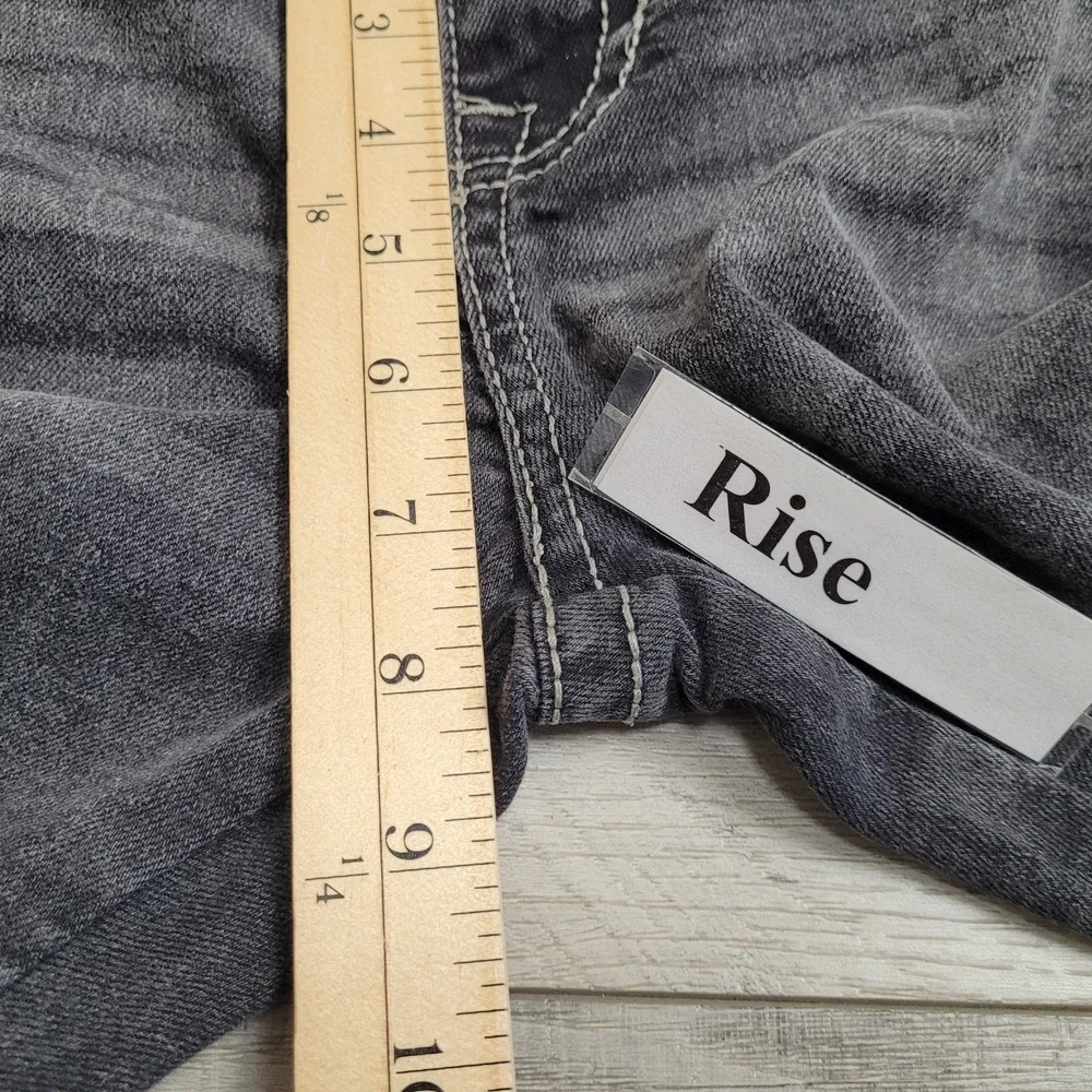 👖True Religion Jeans Boy 10 Shadow Grey Ricky Relaxed Straight Cargo Whiskering